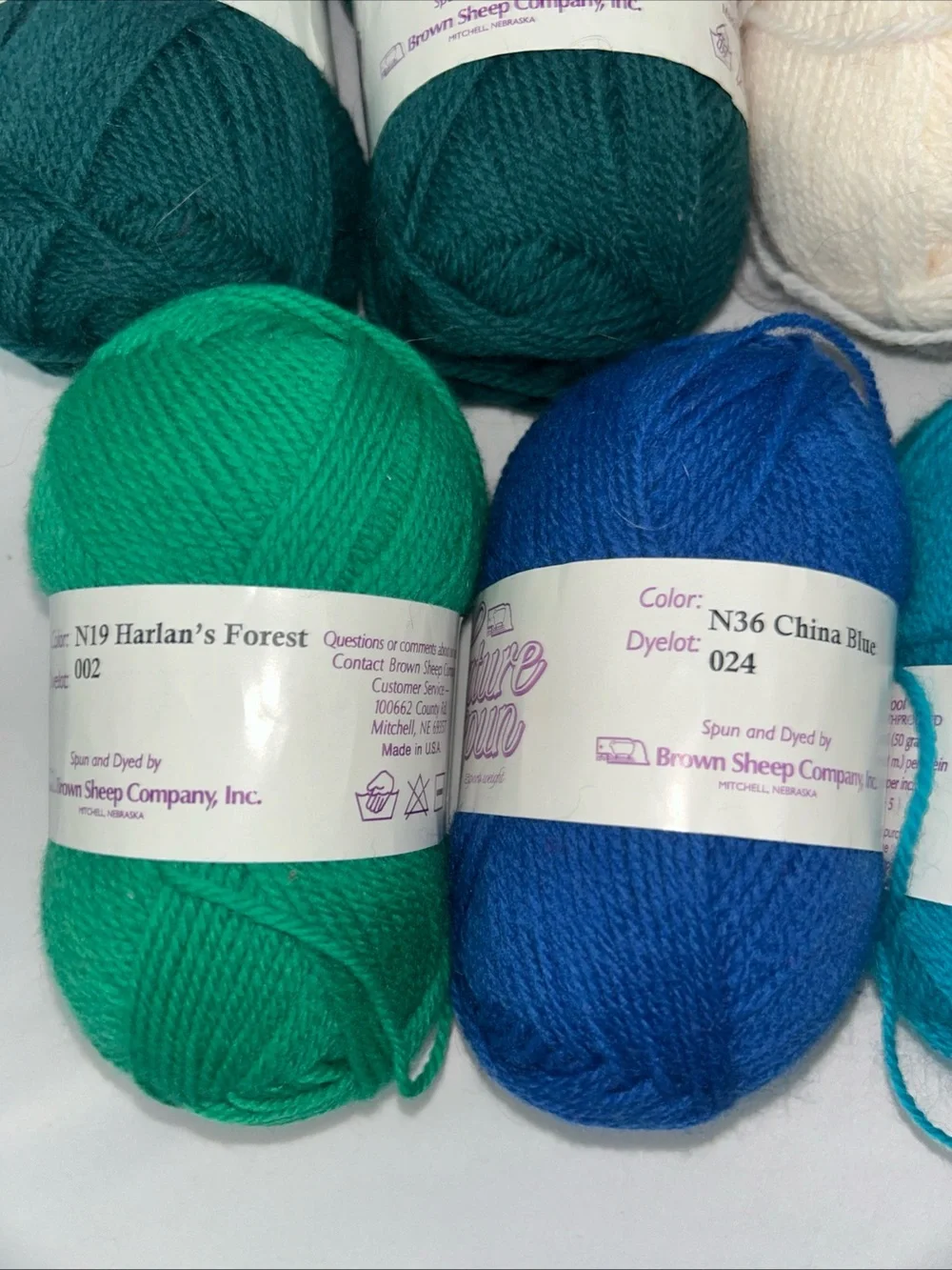 Nature Spun Brown Sheep Sports Weight Mixed Lot 13 Skeins Wool Mothproofed